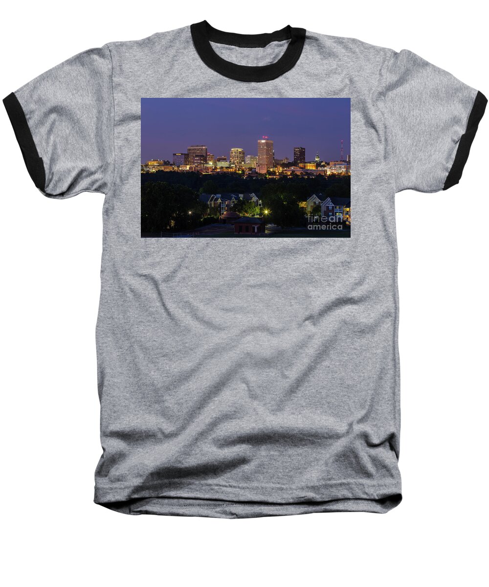 Columbia Baseball T-Shirt featuring the photograph Columbia Skyline at Twilight by Charles Hite