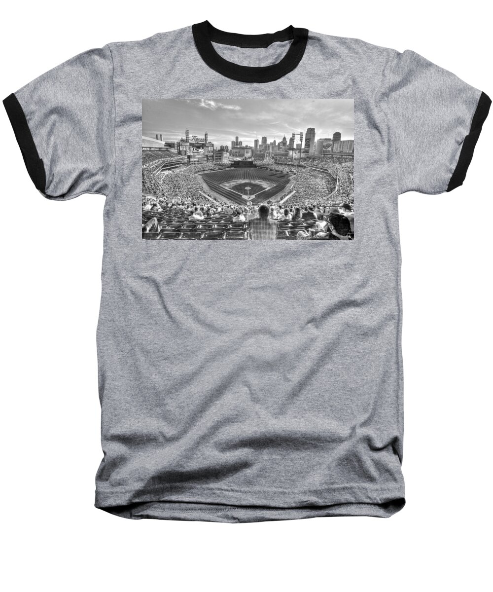 Giant Tiger Baseball T-Shirt featuring the photograph Comerica Park by Nicholas Grunas