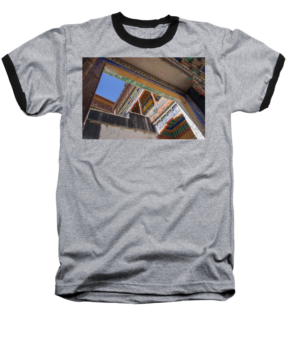 Thiksey Baseball T-Shirt featuring the photograph Composition 1, Thiksey, 2005 by Hitendra SINKAR