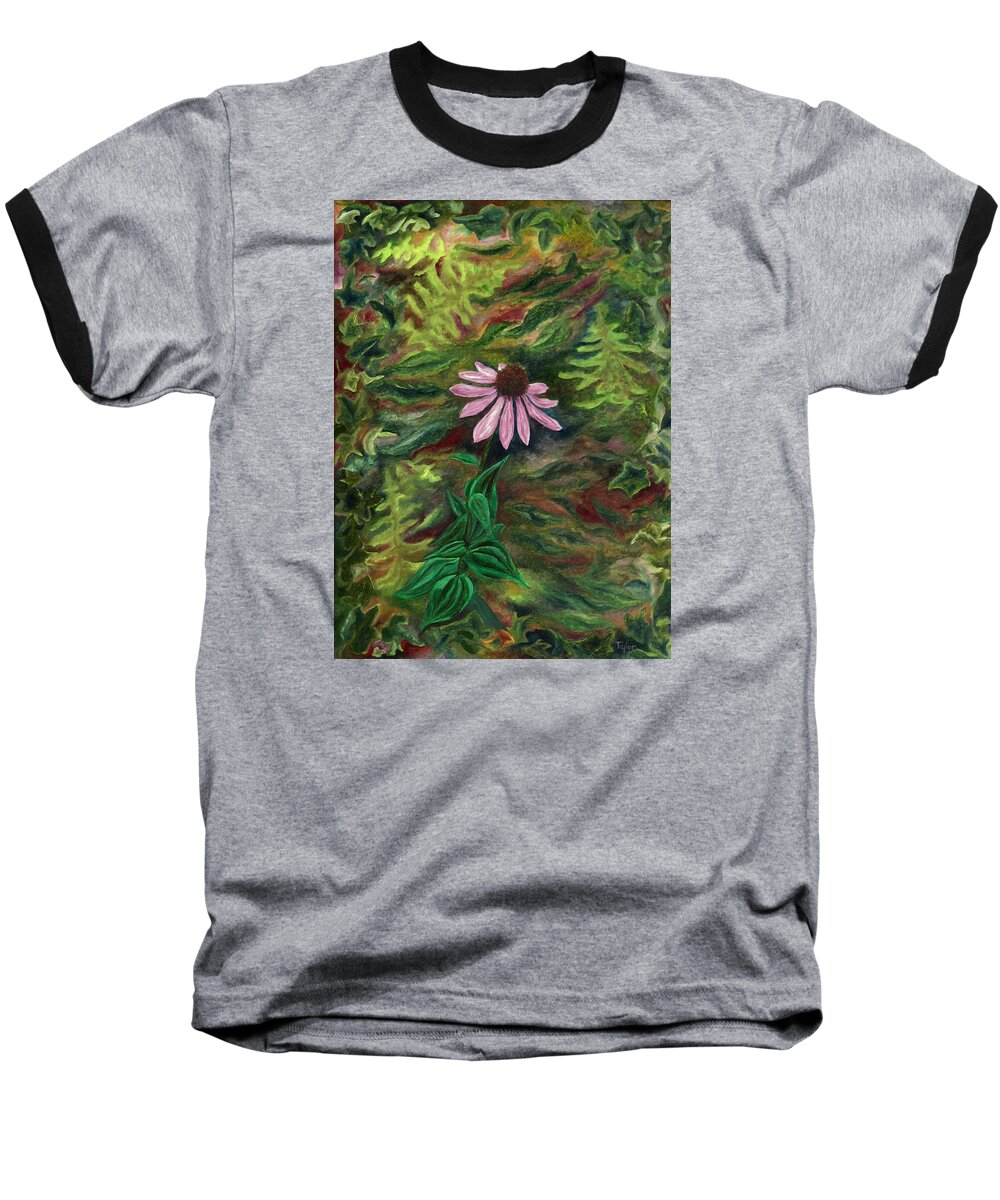 Coneflower Baseball T-Shirt featuring the painting Coneflower by FT McKinstry