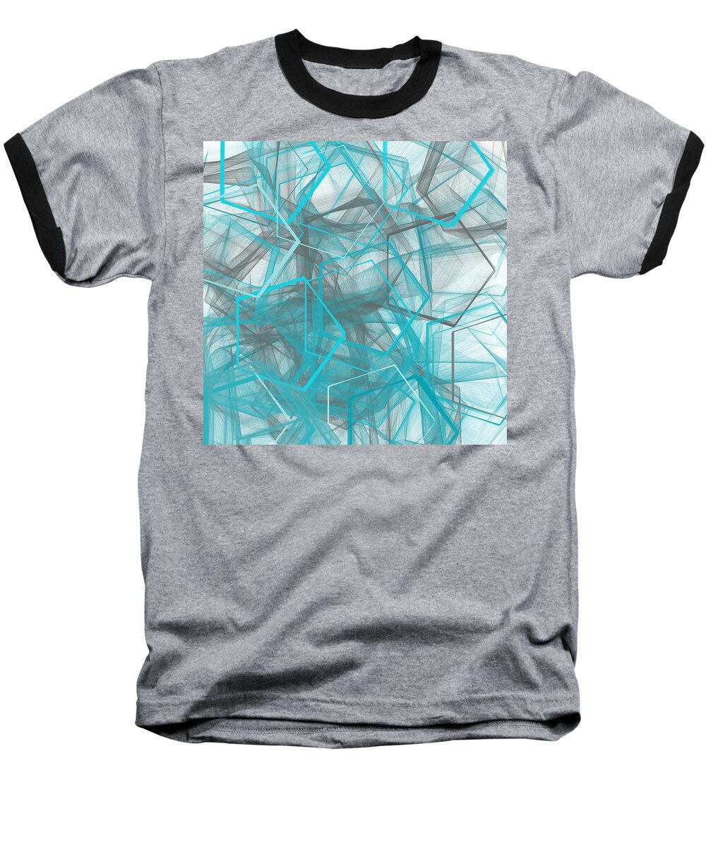 Blue Baseball T-Shirt featuring the painting Connecting Angles by Lourry Legarde