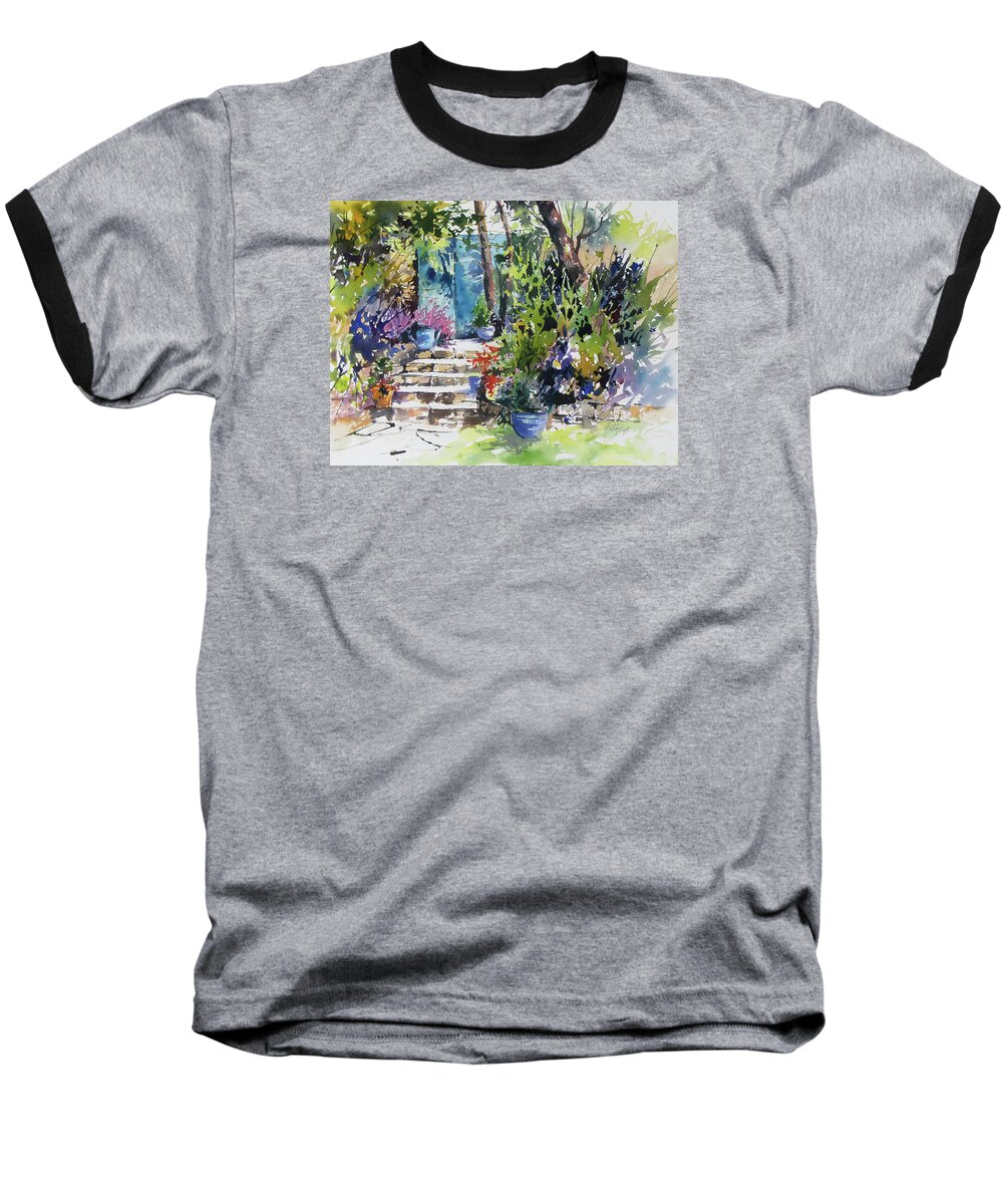 Landscape Baseball T-Shirt featuring the painting Convent Tranquility, France by Rae Andrews