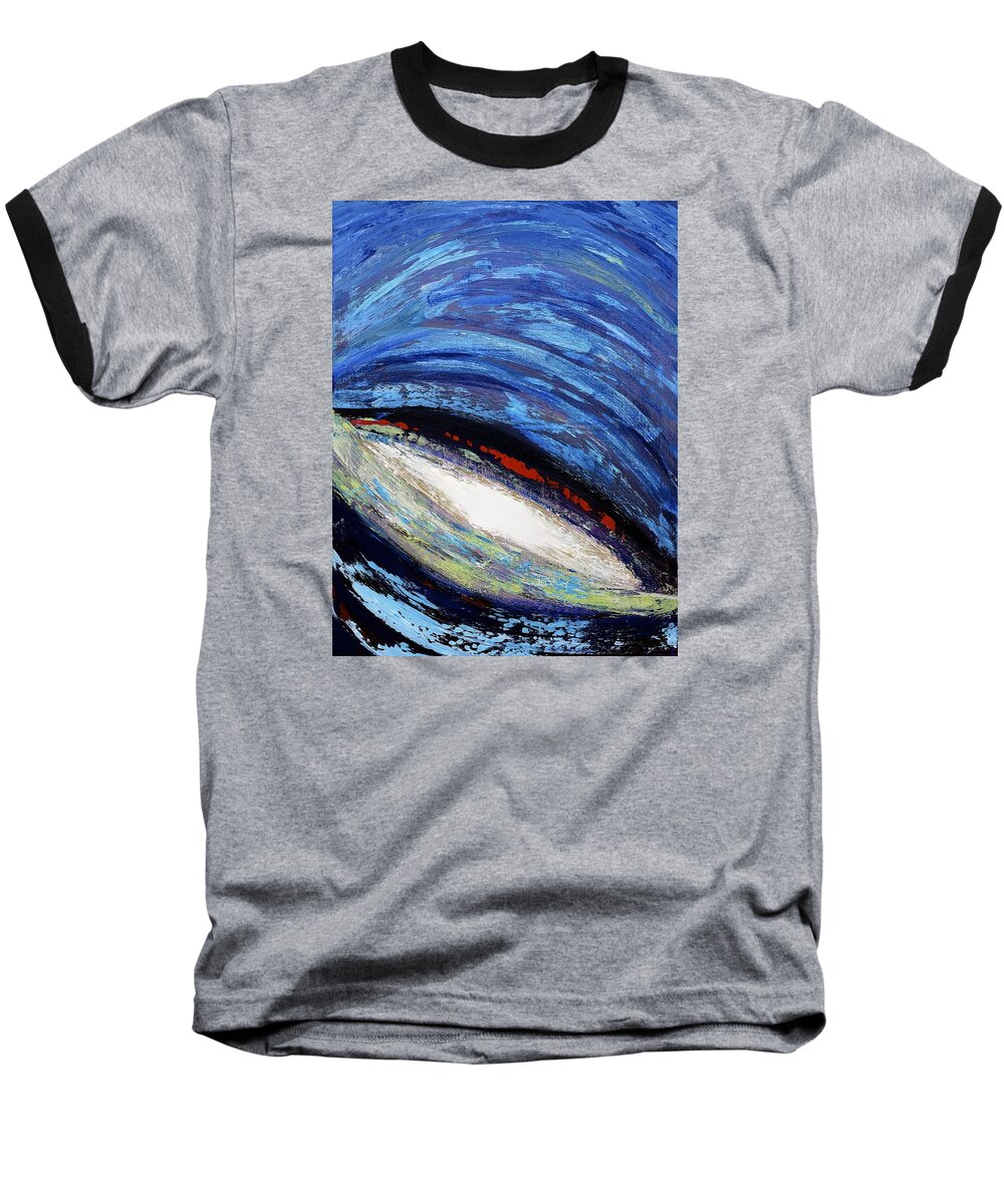 Abstract. Blues Baseball T-Shirt featuring the painting Core by Dick Bourgault