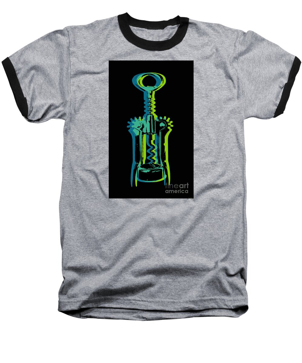 Corkscrew Baseball T-Shirt featuring the digital art Corkscrew by Jean luc Comperat