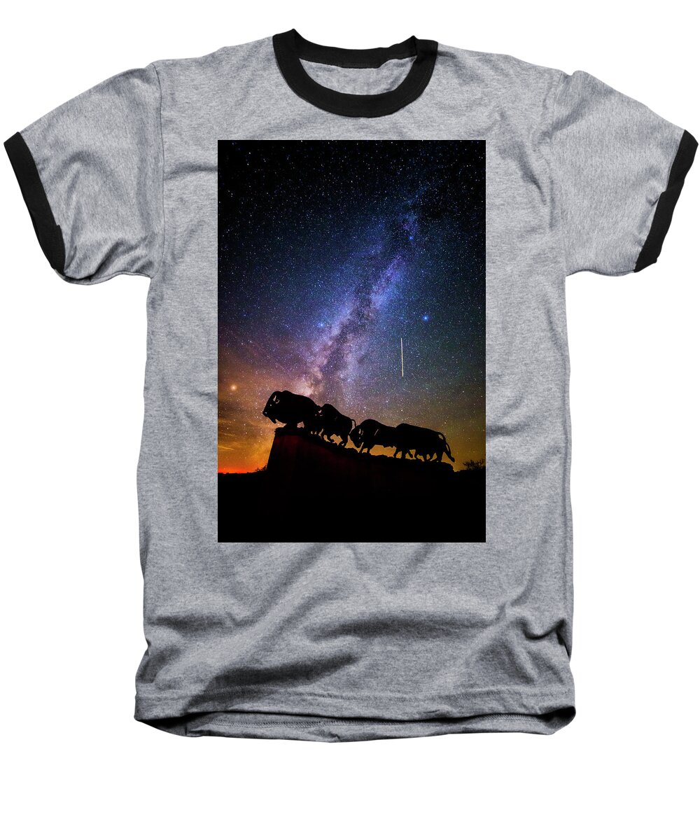 Caprock Canyons State Park Baseball T-Shirt featuring the photograph Cosmic Caprock by Stephen Stookey