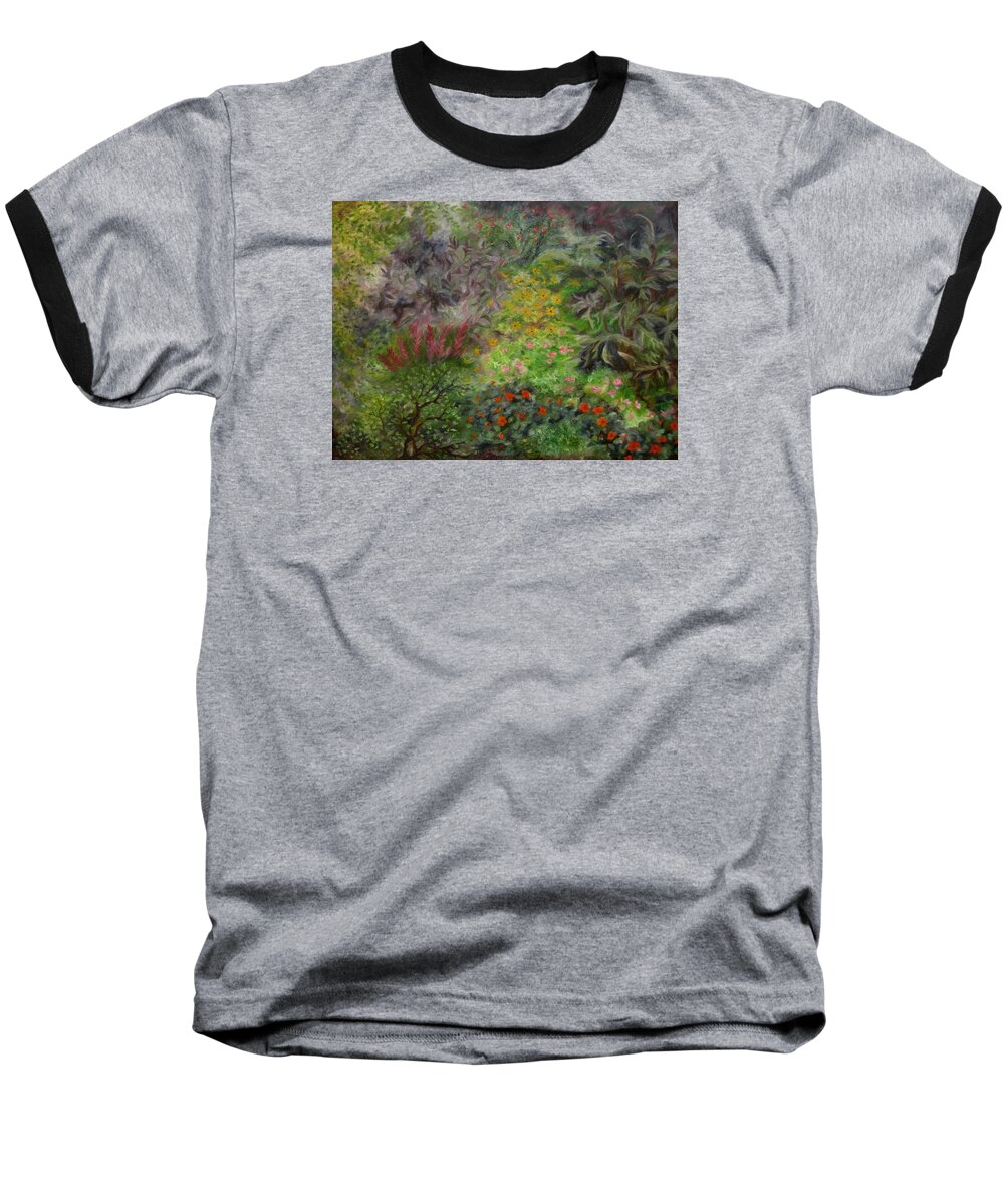 Colorful Baseball T-Shirt featuring the painting Cosmic Garden by FT McKinstry