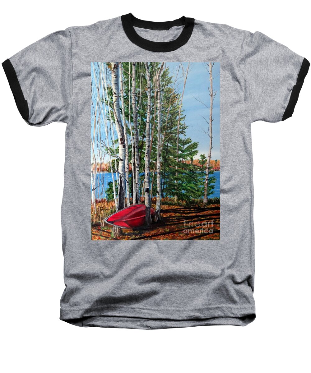 Branches Baseball T-Shirt featuring the painting Cottage Country 2 by Marilyn McNish