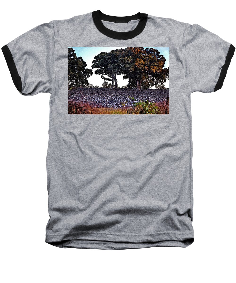 Flowers Baseball T-Shirt featuring the digital art Cotton and the Broccoli tree 2 by Michael Thomas