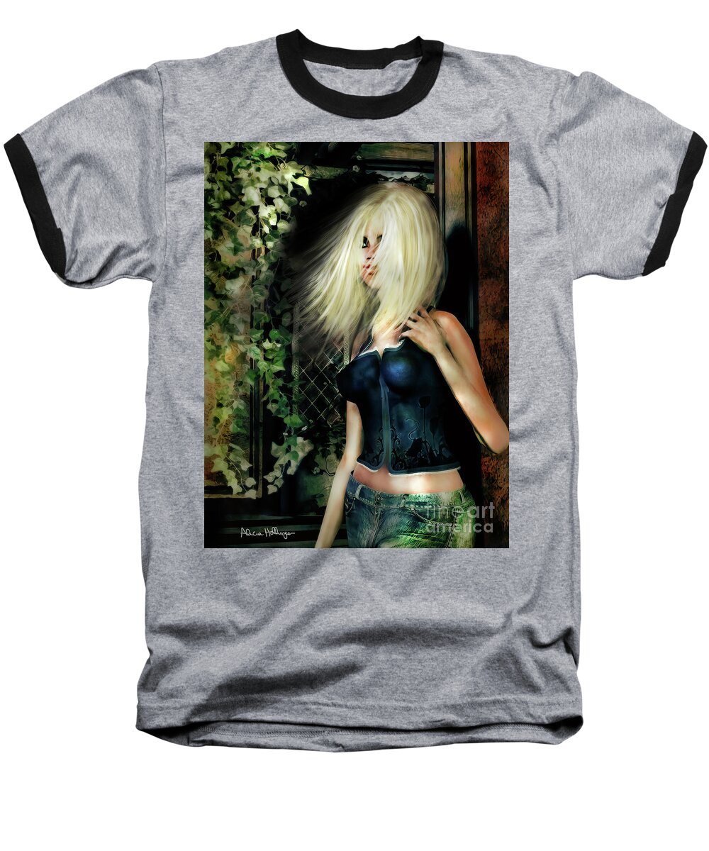 Blonde Baseball T-Shirt featuring the digital art Country Girl by Alicia Hollinger