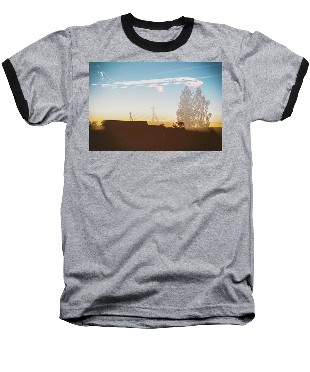 Boeing Baseball T-Shirt featuring the digital art Countryside Boeing by Victor Grigoryev