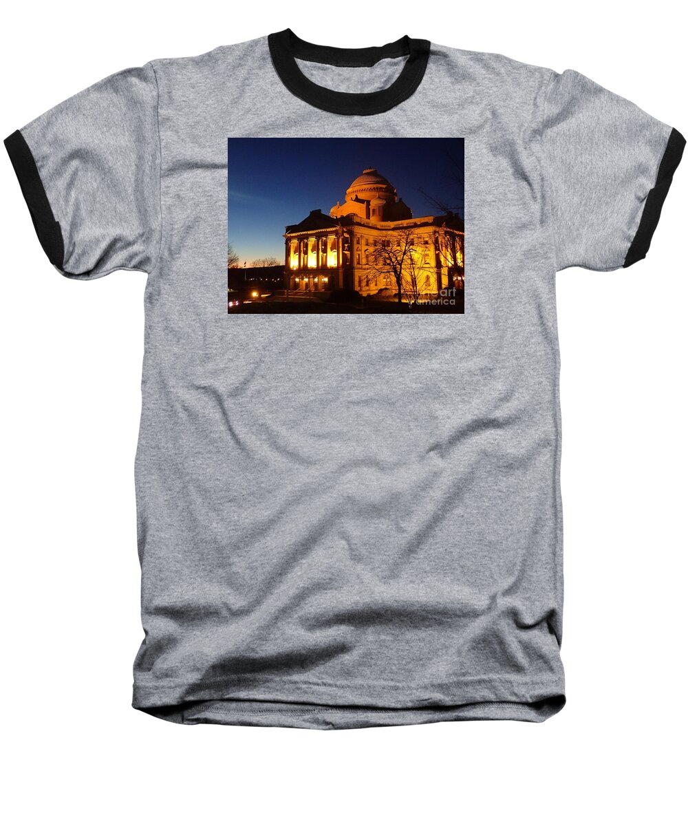 Nepa Baseball T-Shirt featuring the photograph Courthouse at night by Christina Verdgeline