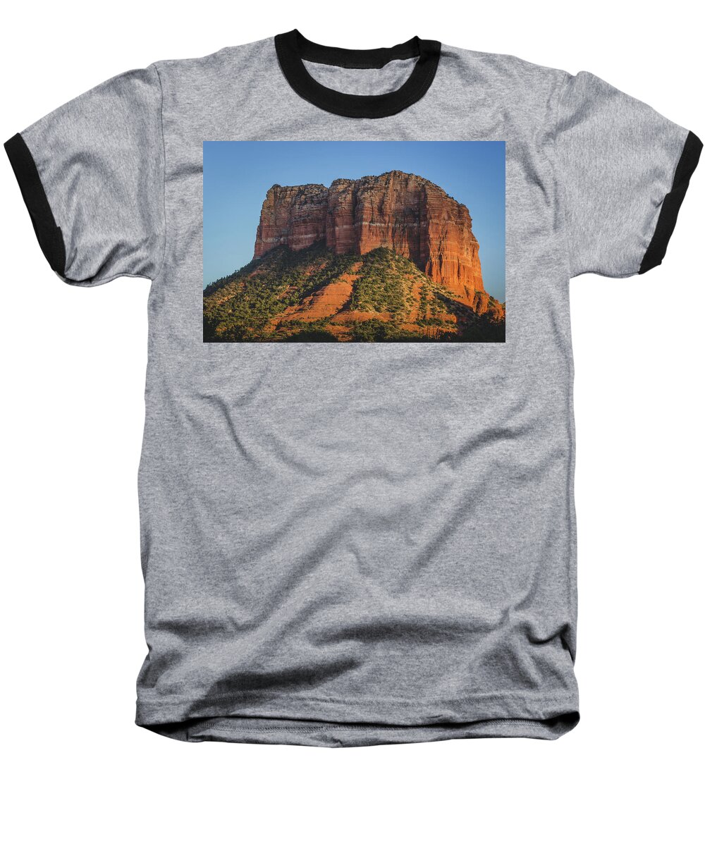 Arizona Baseball T-Shirt featuring the photograph Courthouse Butte at Sunset by Andy Konieczny