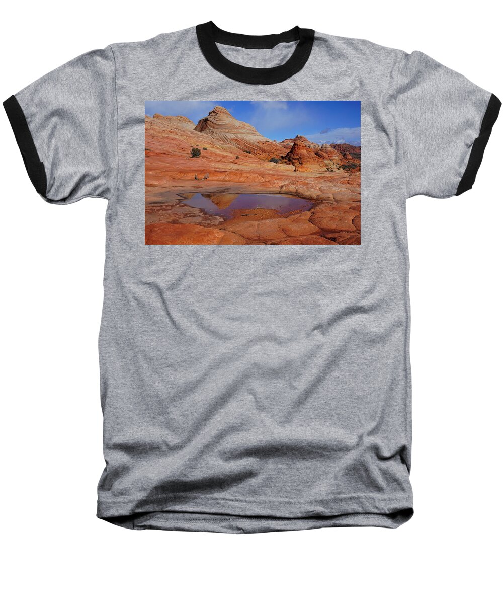 Coyote Baseball T-Shirt featuring the photograph Coyote Butte Reflection by Tranquil Light Photography