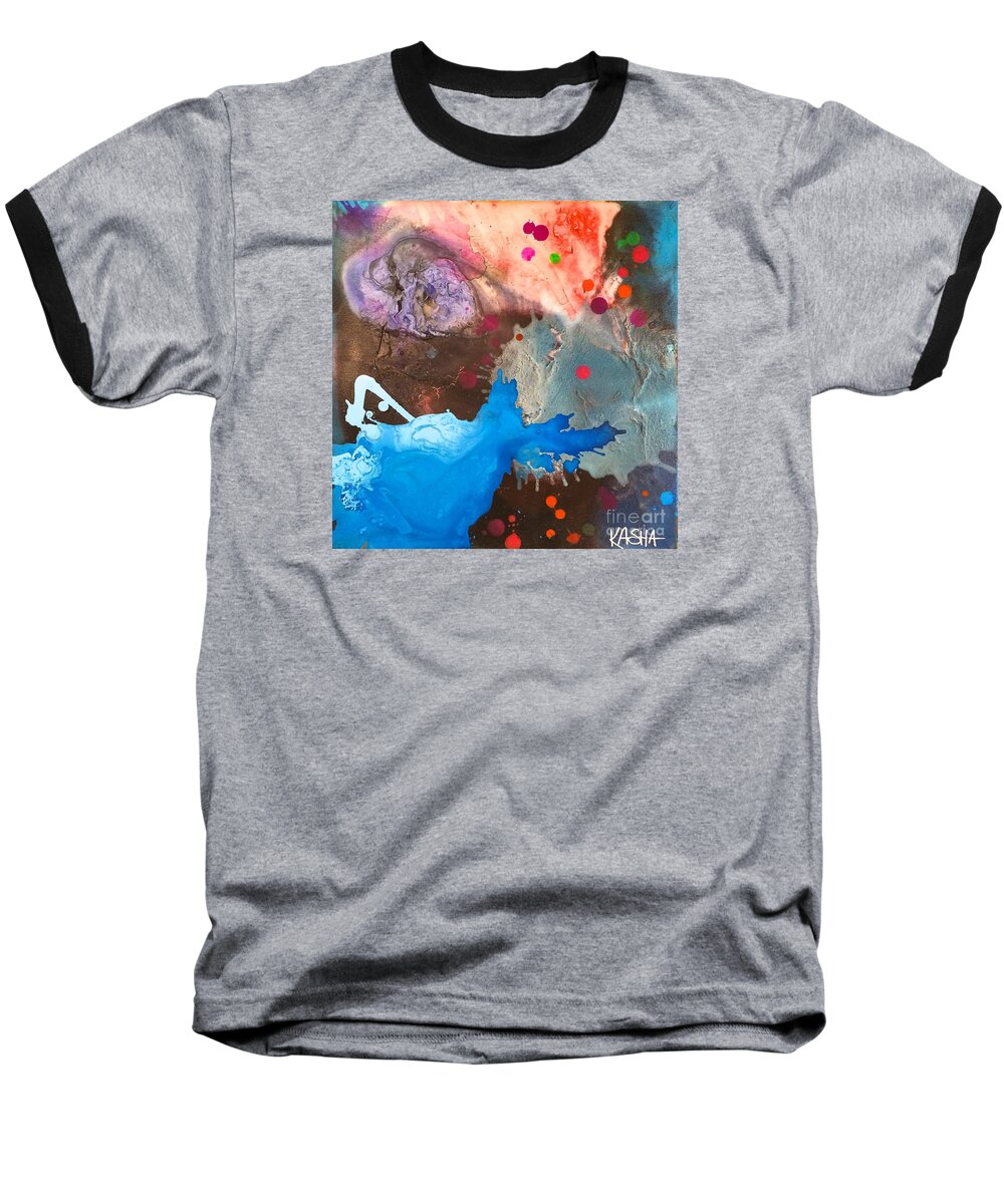 Abstract Baseball T-Shirt featuring the painting Creative Chaos by Kasha Ritter