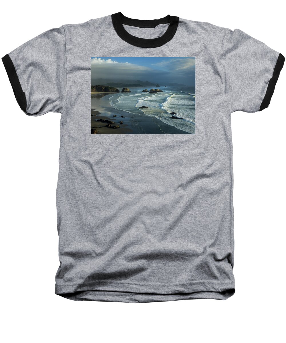 Beach Baseball T-Shirt featuring the photograph Crescent Beach and Surf by Robert Potts