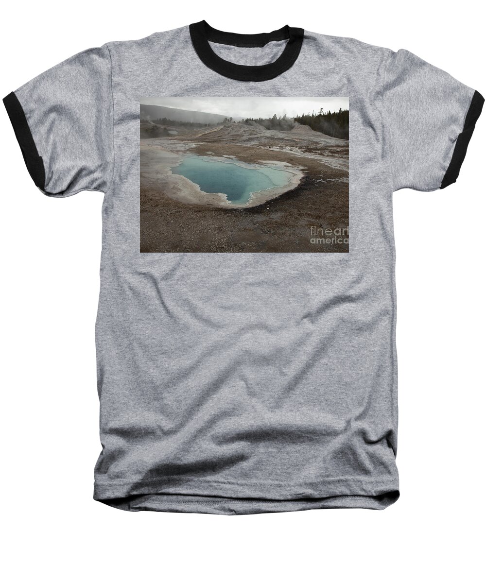 Fumaroles Baseball T-Shirt featuring the photograph Crested Pool, Upper Geyser Basin, Yellowstone by Greg Kopriva