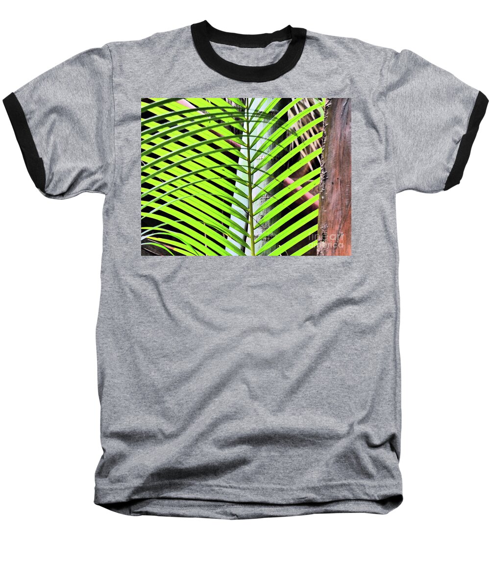 Abstract Baseball T-Shirt featuring the photograph Crisscrossing Palms by Rosanne Licciardi