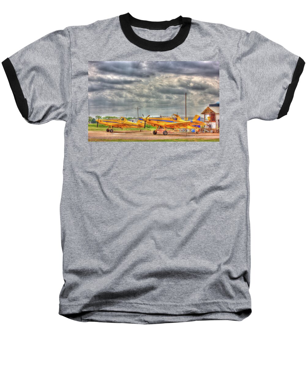 Crop Duster Baseball T-Shirt featuring the photograph Crop Duster 003 by Barry Jones