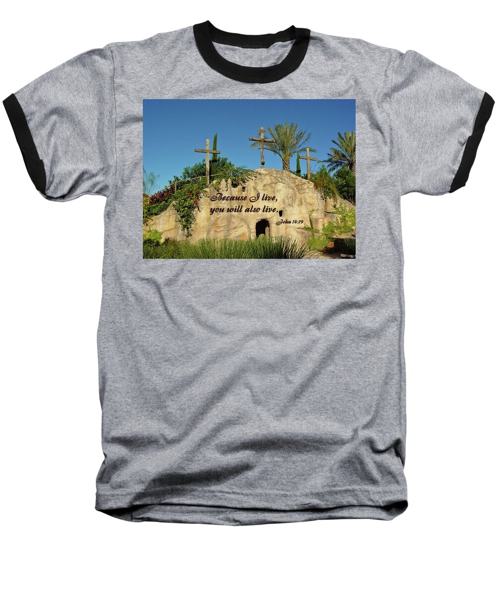 Easter Baseball T-Shirt featuring the photograph Crosses and Resurrection by Jill Lang