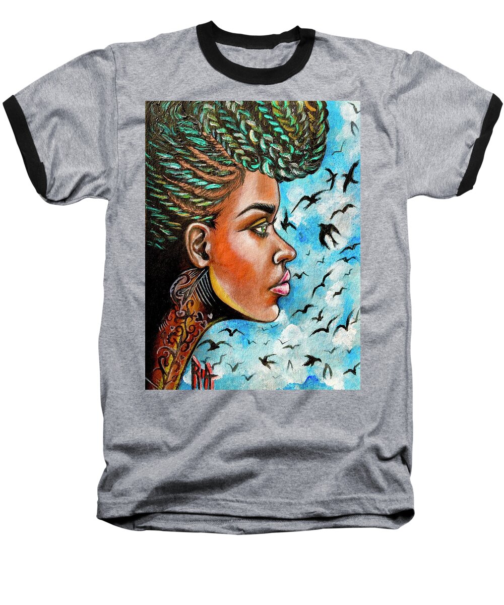 Ria Baseball T-Shirt featuring the painting Crowned Royal by Artist RiA