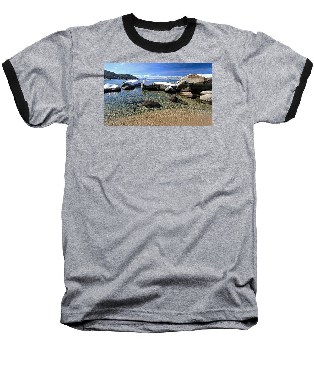 Lake Tahoe Baseball T-Shirt featuring the photograph Crystal Blue Persuasion by Sean Sarsfield
