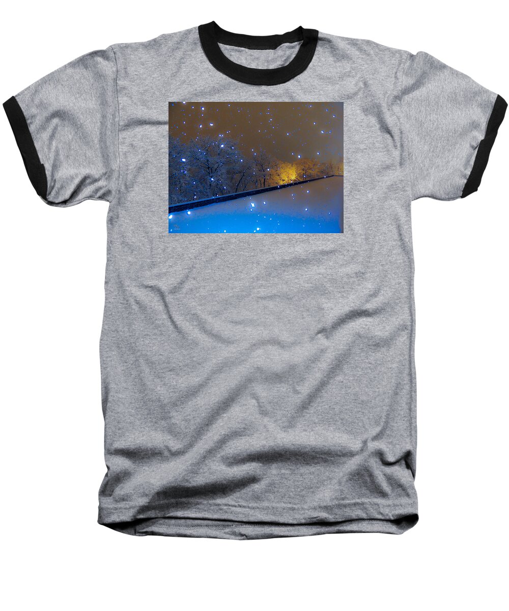 Snow Baseball T-Shirt featuring the photograph Crystal Falls by Glenn Feron