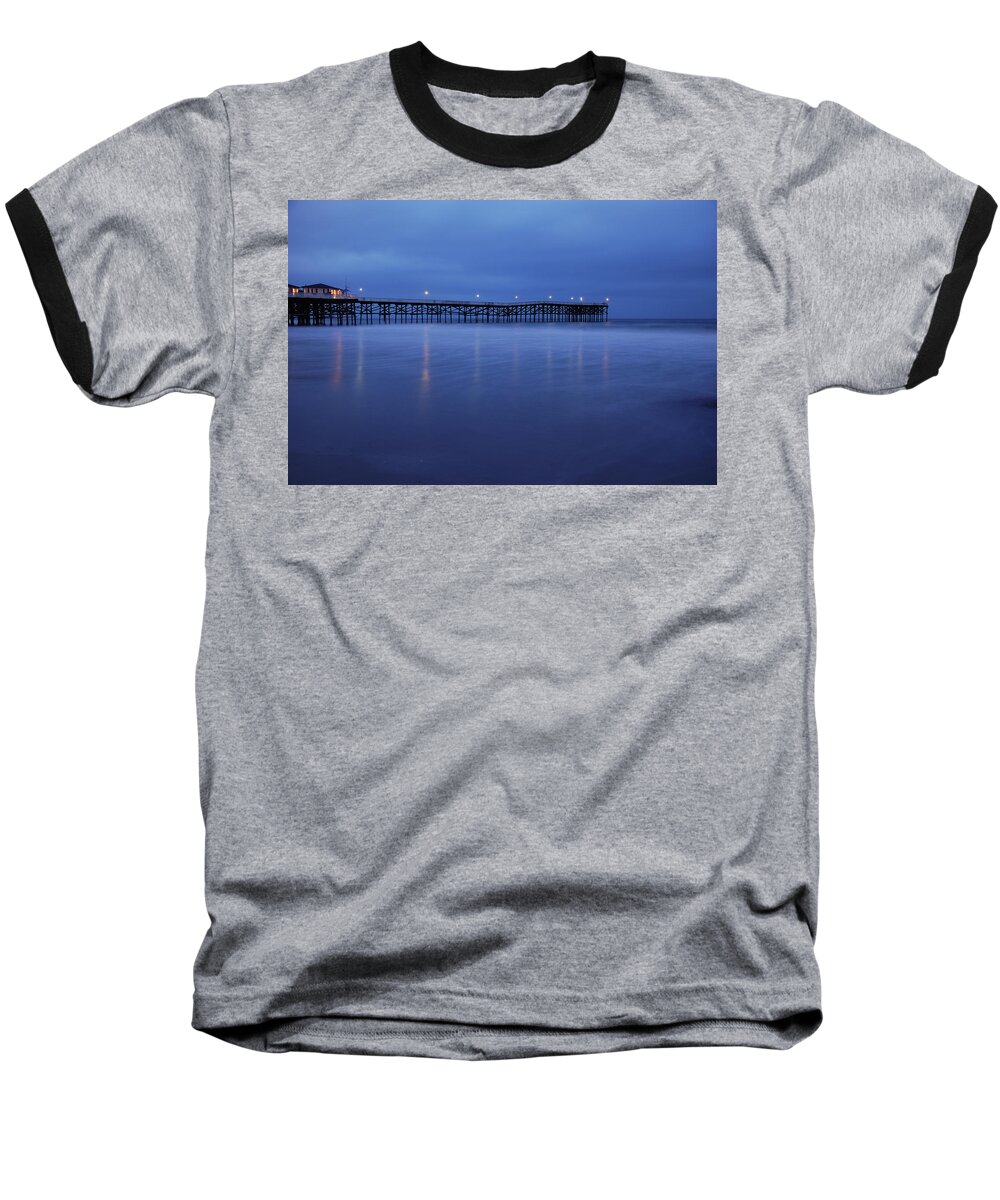Crystal Pier Baseball T-Shirt featuring the photograph Crystal Pier Blue by Kelly Wade