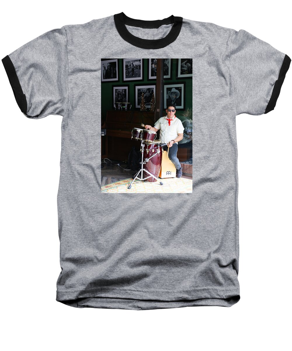 Music Baseball T-Shirt featuring the photograph Cuban Band by Dart Humeston