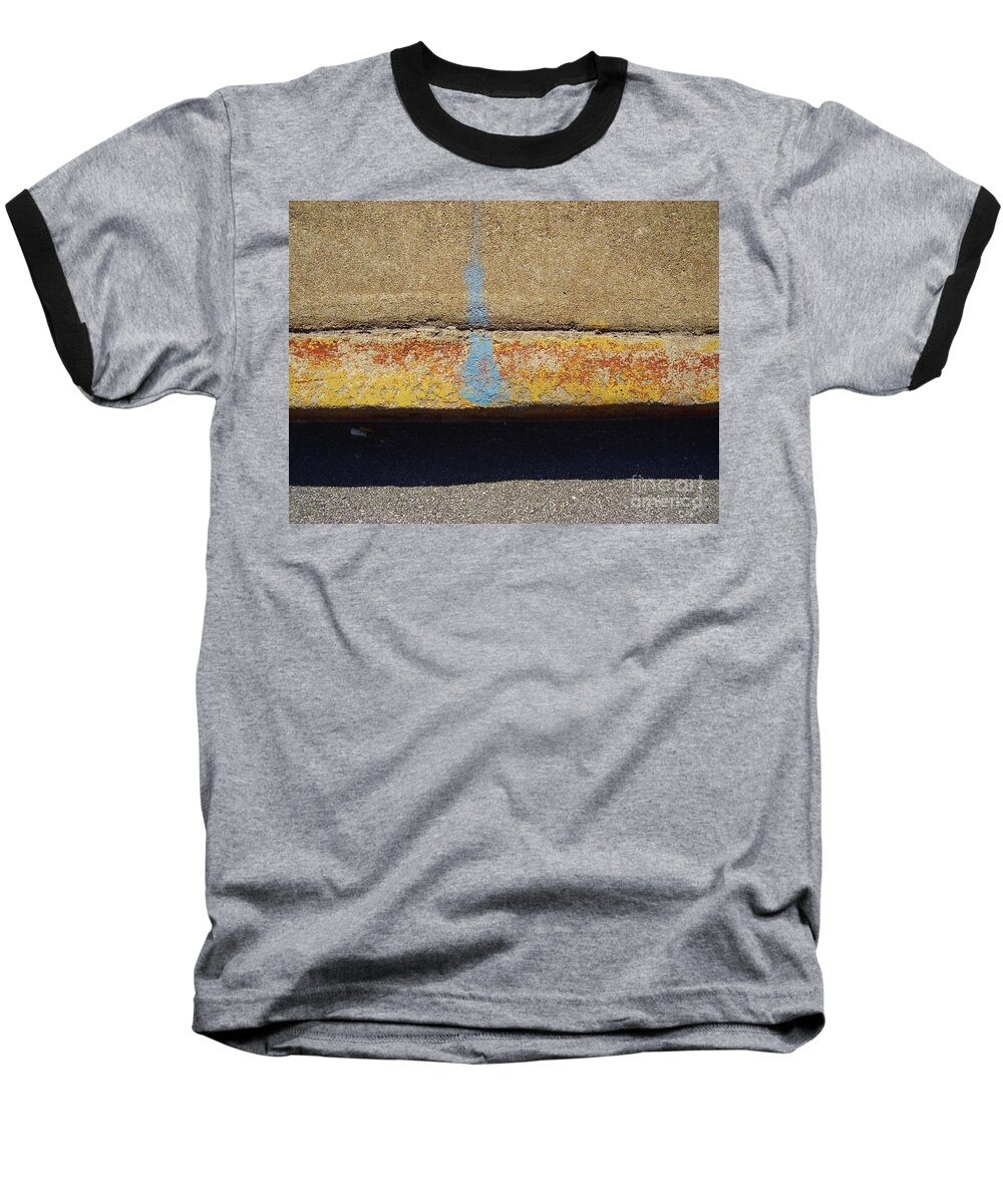 Abstract Baseball T-Shirt featuring the photograph Curb by Flavia Westerwelle
