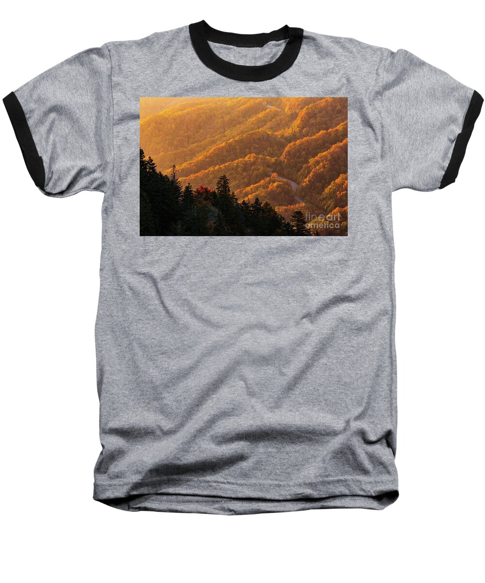 Smokey Mountains Baseball T-Shirt featuring the photograph Smoky Mountain Roads by Doug Sturgess