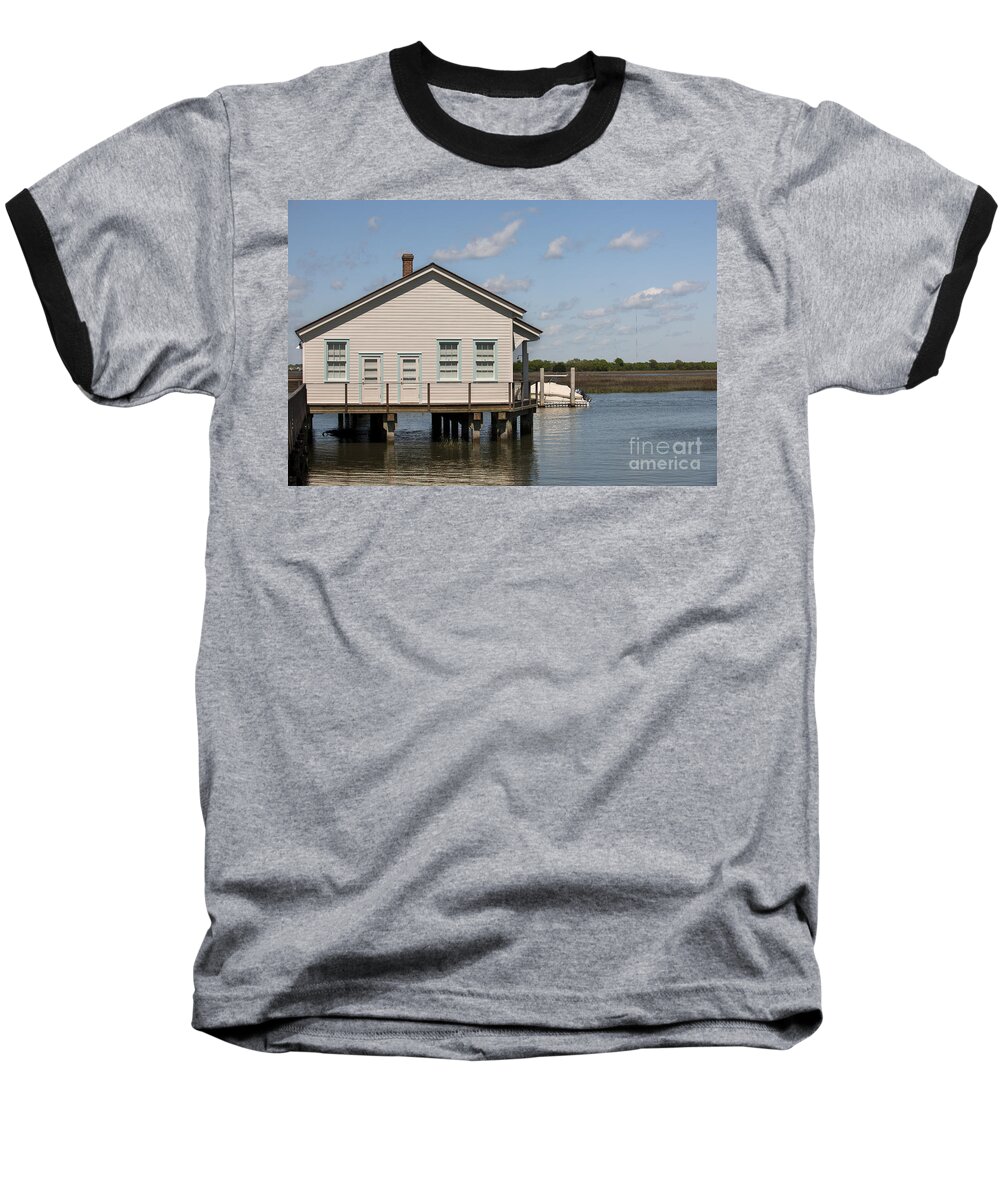 New Baseball T-Shirt featuring the photograph New Quarter Master House on Sullivan's Island South Carolina by Dale Powell