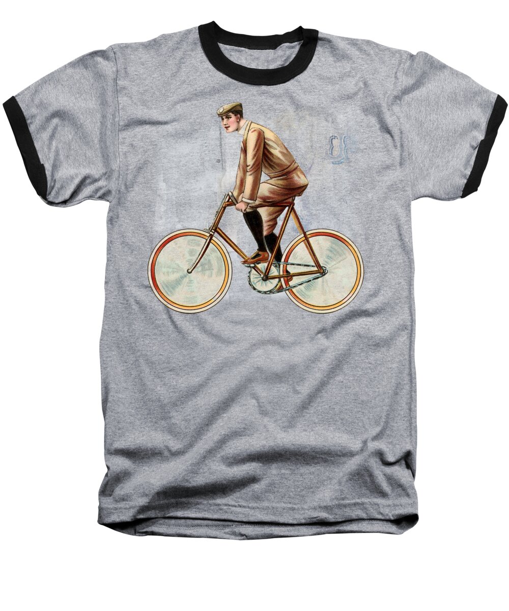 Cycling Man T Shirt Design Baseball T-Shirt featuring the digital art Cycling Man T Shirt Design by Bellesouth Studio