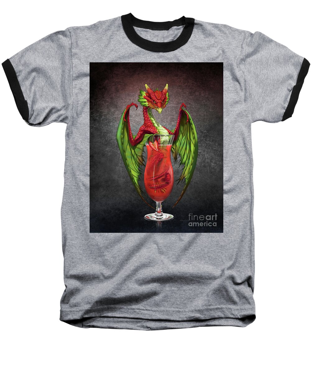 Daiquiri Baseball T-Shirt featuring the digital art Daiquiri Dragon by Stanley Morrison