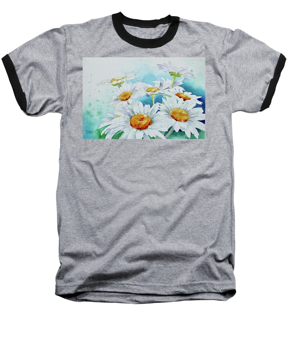 Daisies Baseball T-Shirt featuring the painting Daisies by Pat Dolan