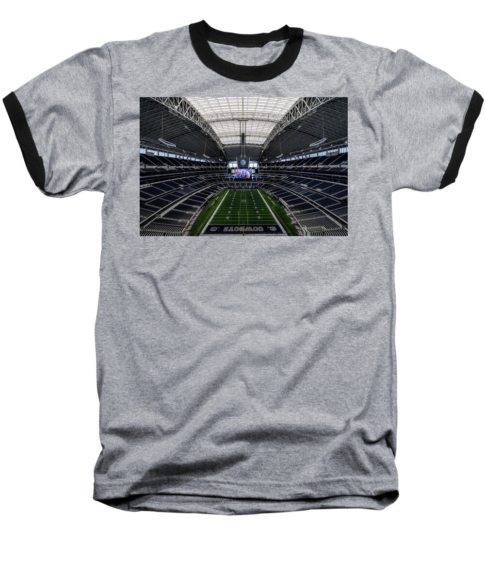 Dallas Cowboys Baseball T-Shirt featuring the photograph Dallas Cowboys Stadium End Zone by Jonathan Davison
