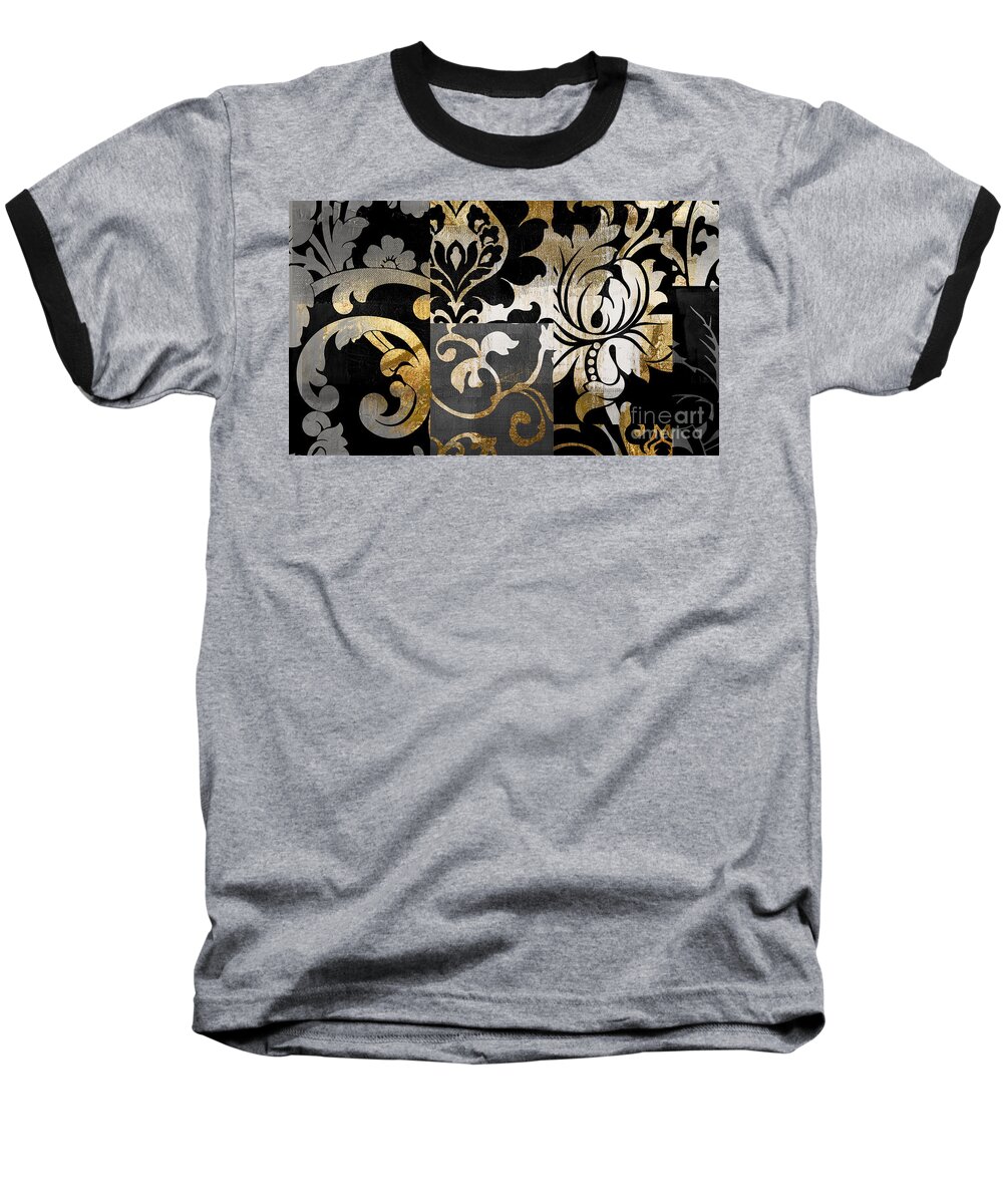 Damask Baseball T-Shirt featuring the painting Damask Defined by Mindy Sommers