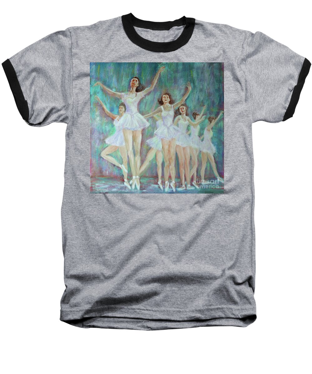 Impressionism Baseball T-Shirt featuring the painting Dance Rehearsal by Lyric Lucas