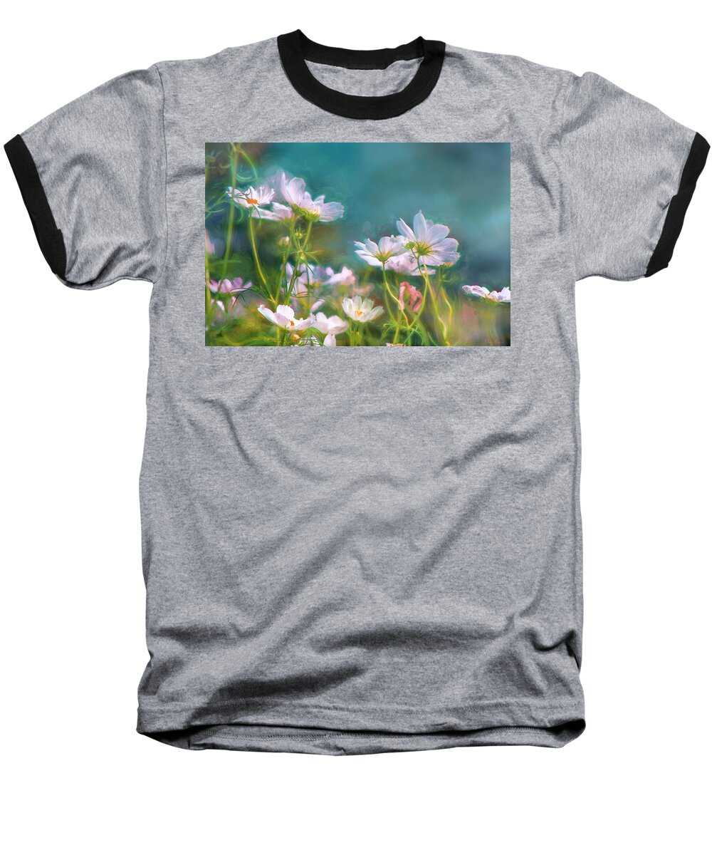 Flowers Baseball T-Shirt featuring the photograph Dancing Cosmos by John Rivera
