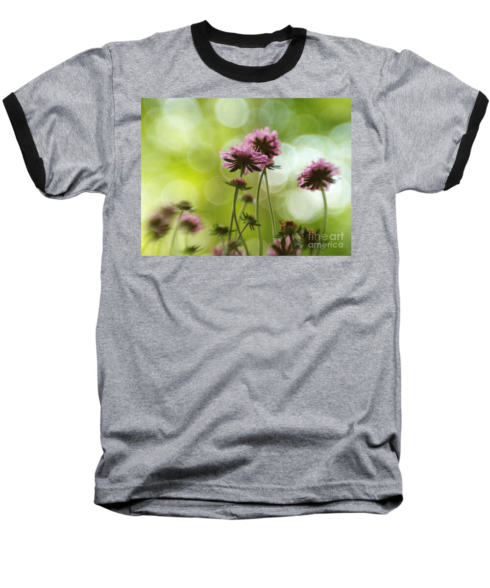 Flowers Baseball T-Shirt featuring the photograph Dancing With The Bubbles by Dorothy Lee