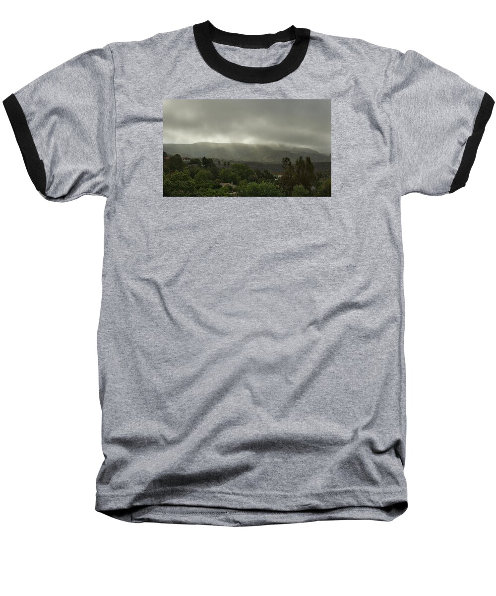 Linda Brody Baseball T-Shirt featuring the photograph Dark Fog I by Linda Brody