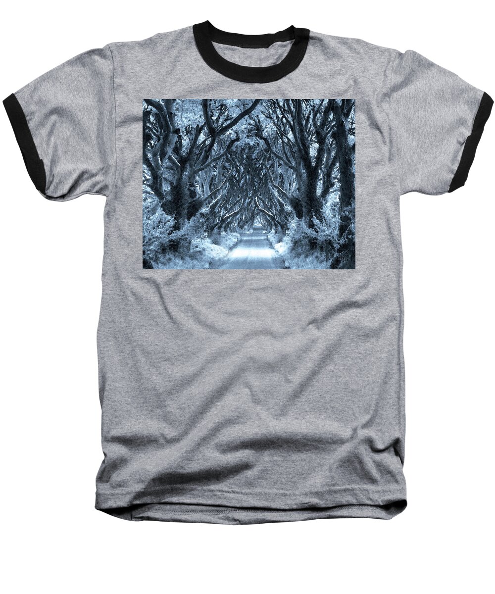 Dark Hedges Baseball T-Shirt featuring the digital art Dark Hedges by Vicki Lea Eggen