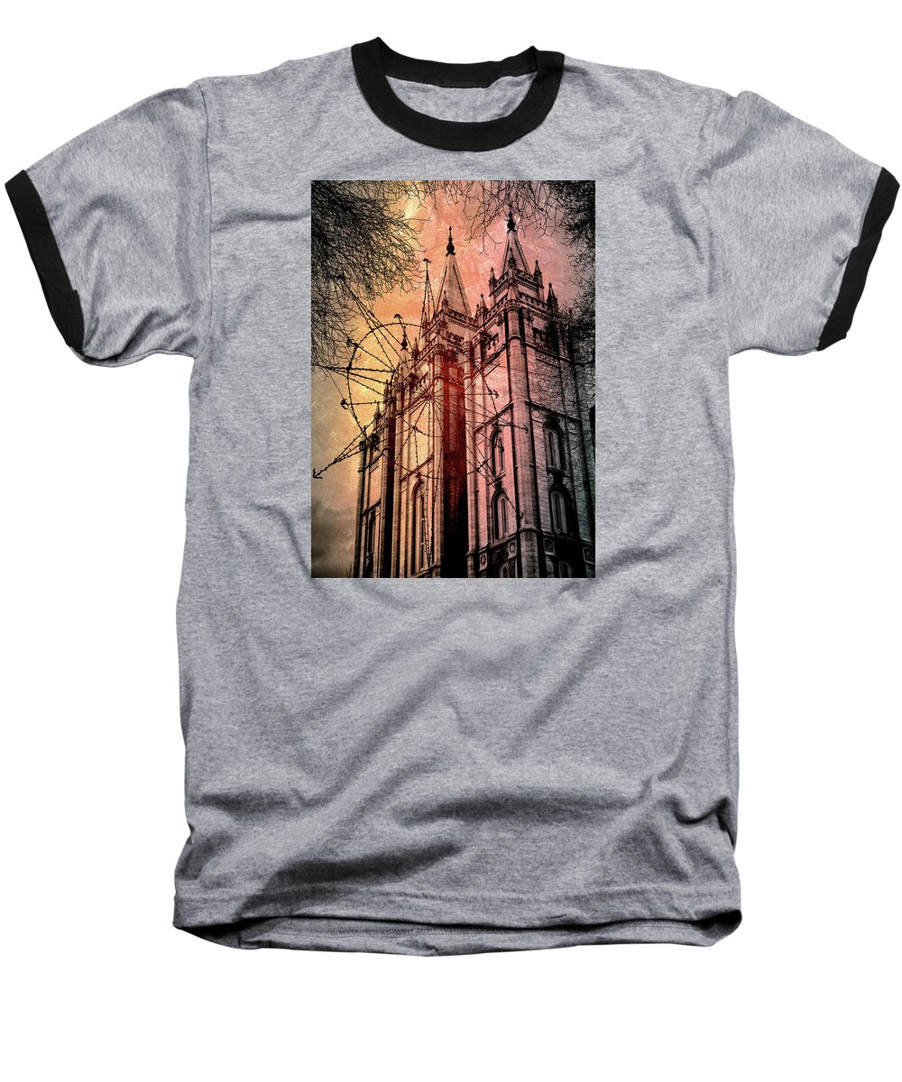 Salt Lake City Baseball T-Shirt featuring the photograph Dark Temple by Jim Hill