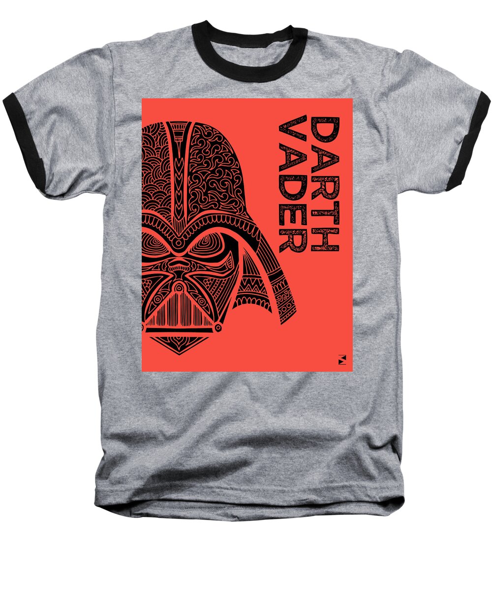 Darth Vader Baseball T-Shirt featuring the mixed media Darth Vader - Star Wars Art - Red by Studio Grafiikka