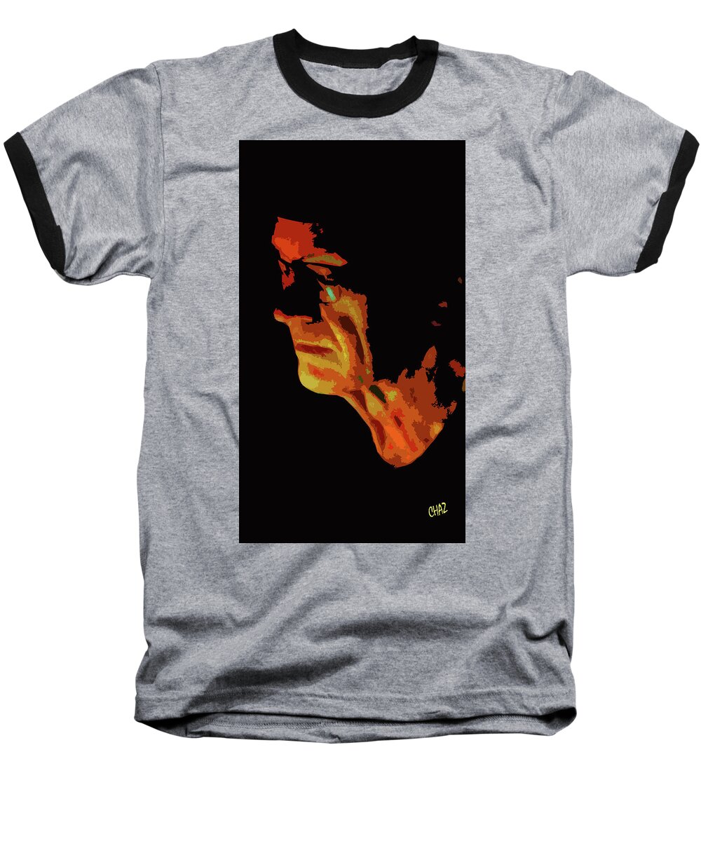 Portraits Baseball T-Shirt featuring the painting Dave by CHAZ Daugherty