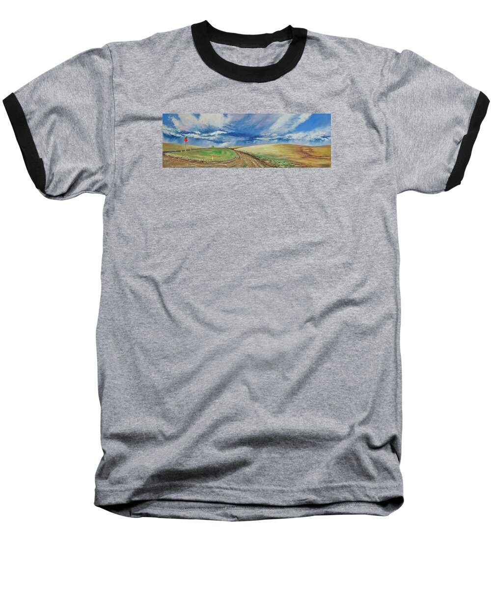Landscape Baseball T-Shirt featuring the painting Davenport by Lynne Haines