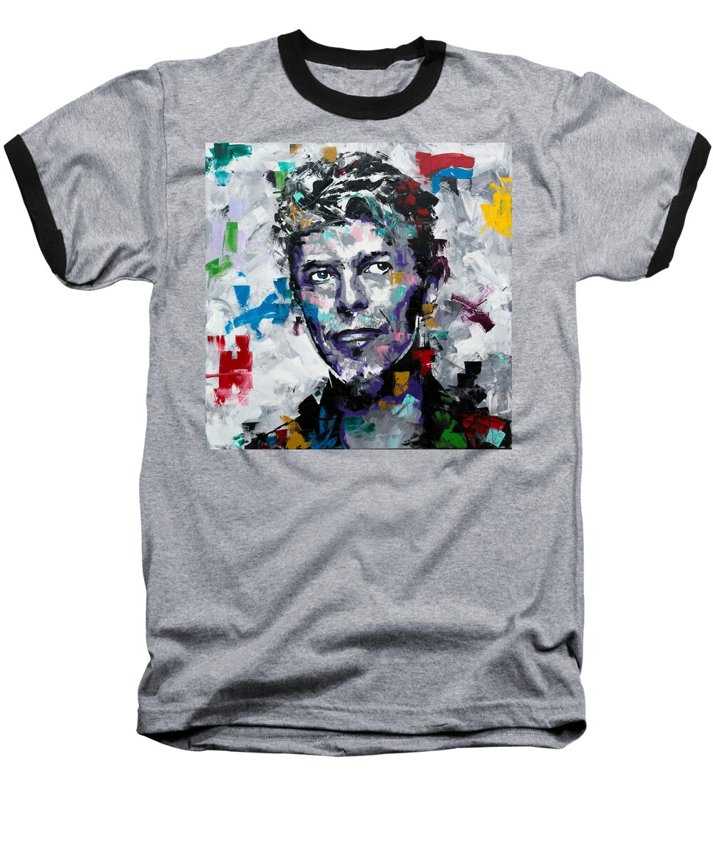 David Baseball T-Shirt featuring the painting David Bowie II by Richard Day