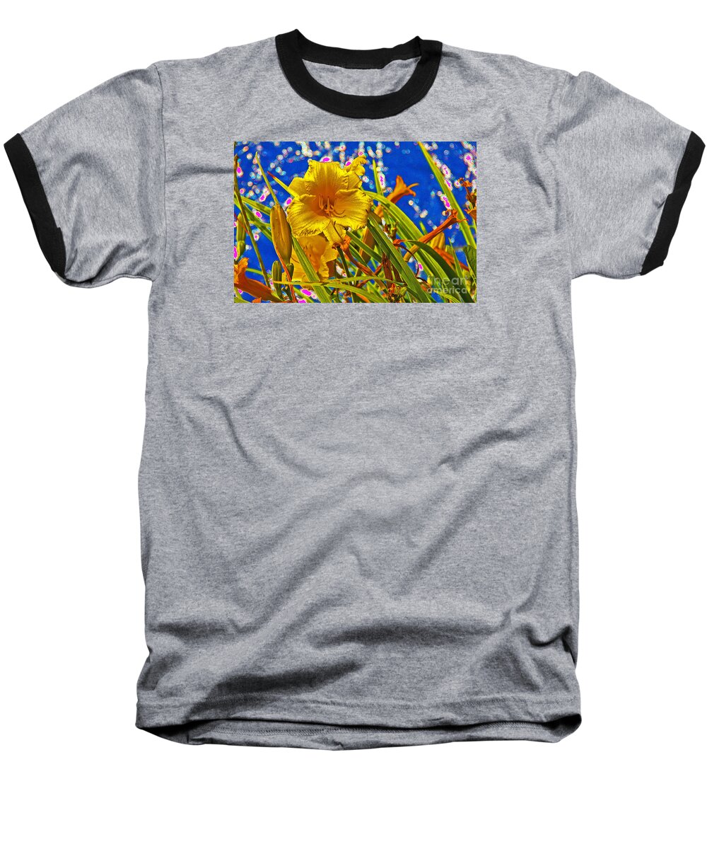 Day Lilies Baseball T-Shirt featuring the photograph Day Lilies in the Sky with Diamonds by David Frederick