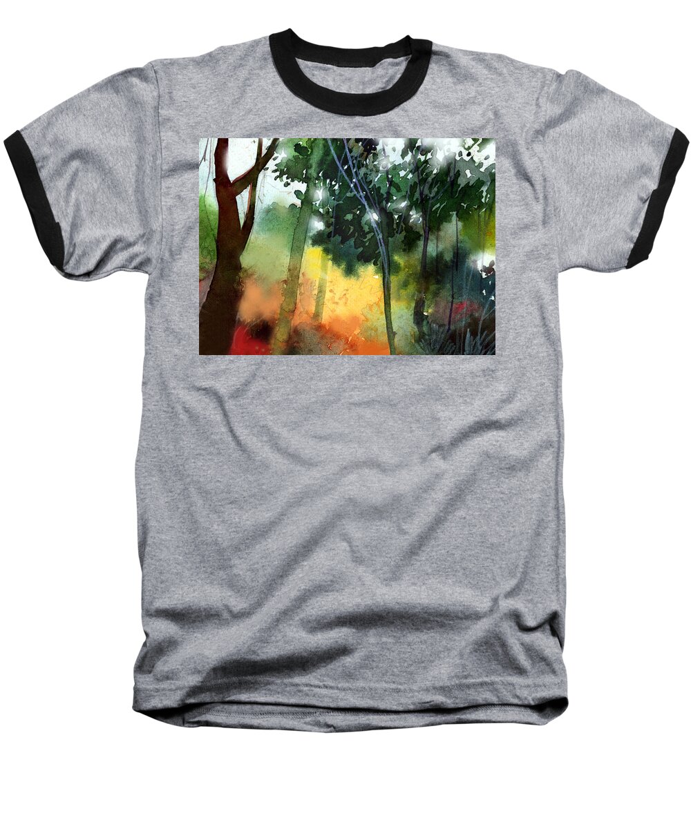 Water Color Baseball T-Shirt featuring the painting Daybreak by Anil Nene