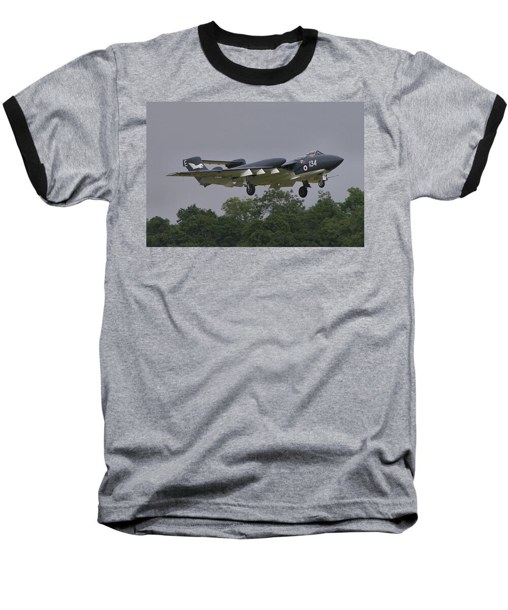 Last Baseball T-Shirt featuring the photograph De Havilland DH110 Sea Vixen by Tim Beach