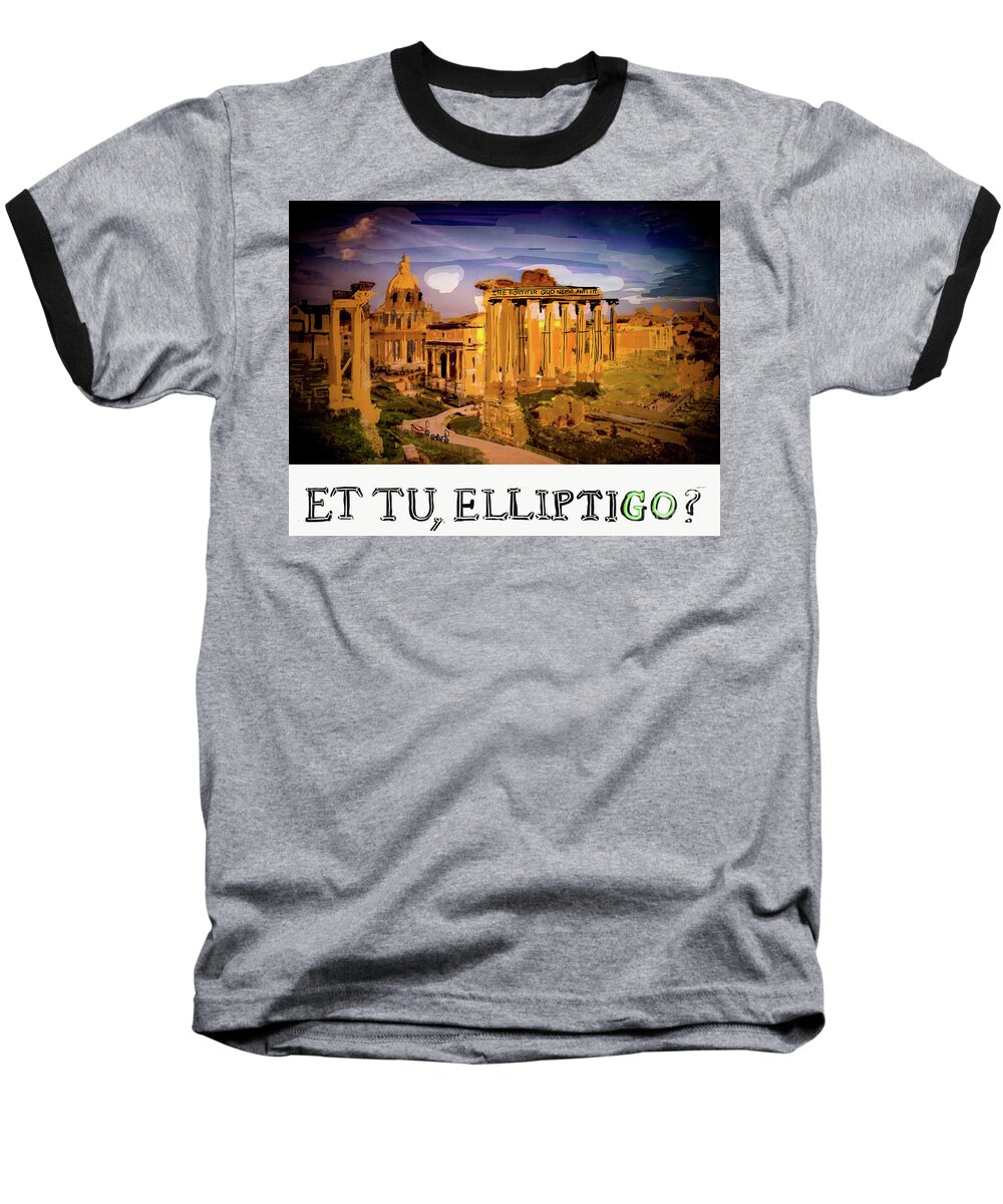 #elliptigo Art #elliptiart Baseball T-Shirt featuring the painting December,2017 Where in the World contest. by Francois Lamothe